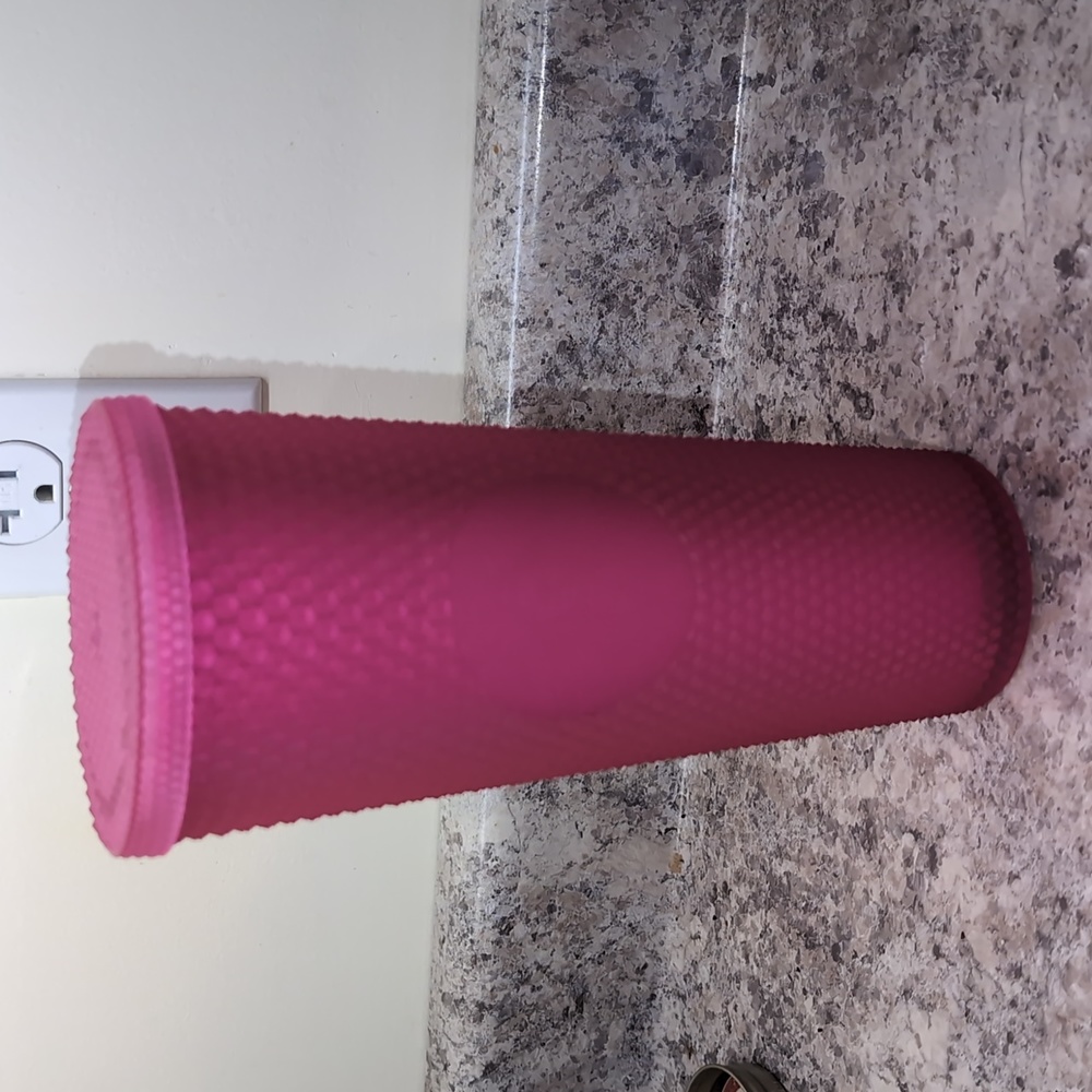 Starbucks studded fushia cold cup